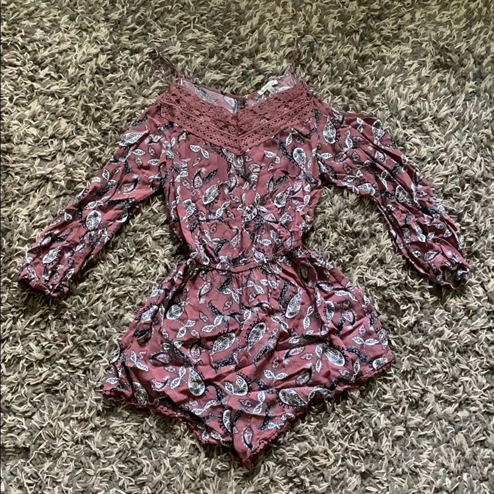 Mauve, Patterned, Charlotte Russe Romper